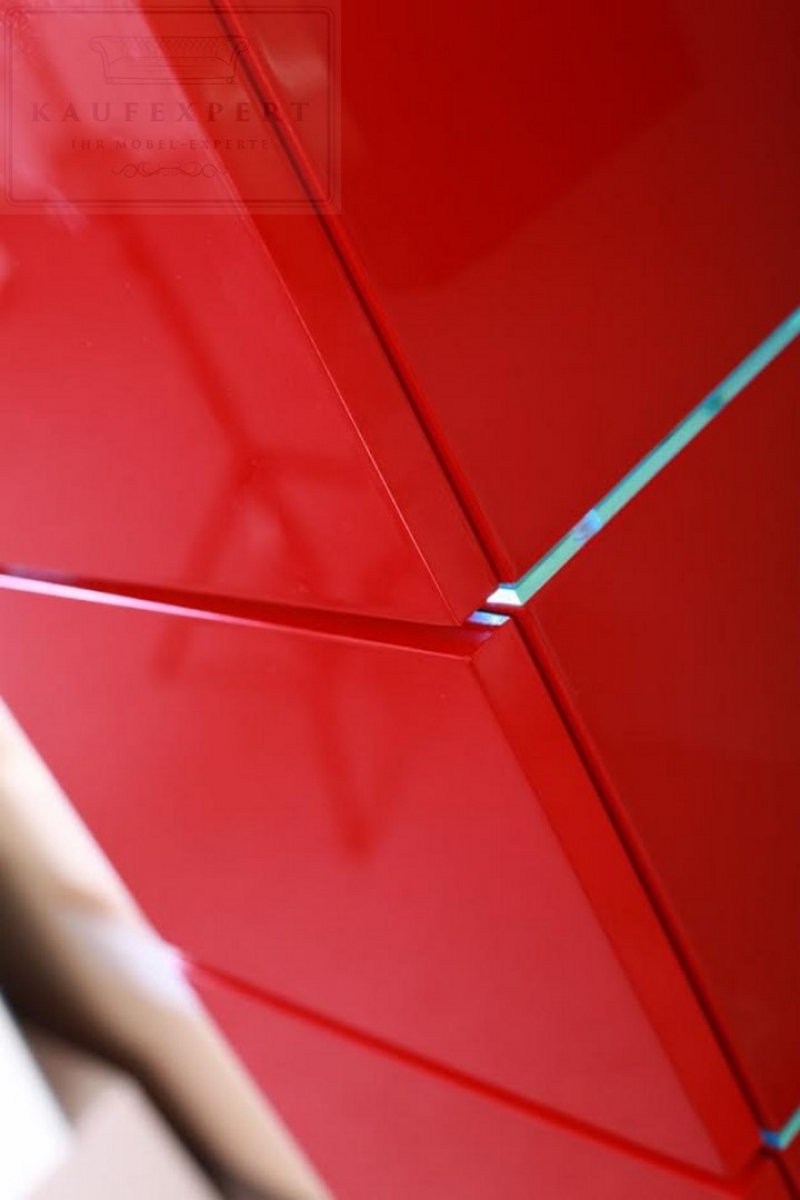 KAUFEXPERT - Badmöbel-Set Prestige 1 Rot Hochglanz Lackiert KERAMIK